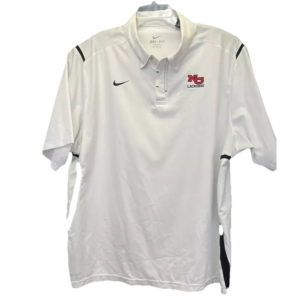 Nike‎ NC Lacrosse Mens XXL White Dri-FIT Polo Shirt NW/OTs (G30)
